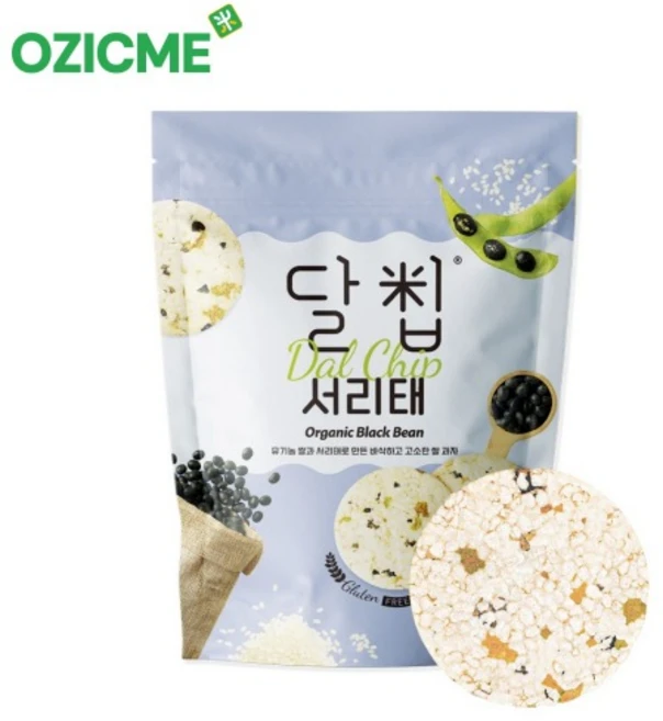 유기농 달칩 서리태 뻥 튀기지 않은 과자 저칼로리 간식, 60g, 6개 - 쿠팡