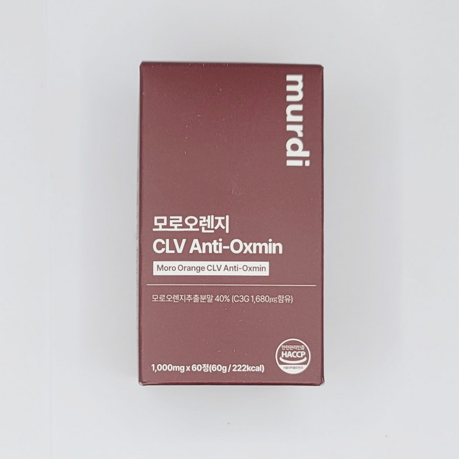 뮤르디 안티옥사민 모로오렌지 C3G 락토페린 1000mg 정, 60정, 1개, 60정