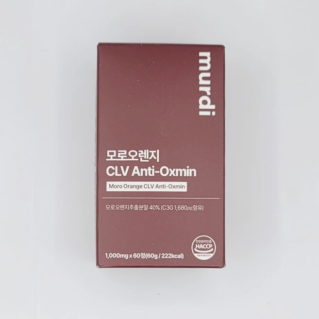 뮤르디 안티옥사민 모로오렌지 C3G 락토페린 1000mg 정, 1개 - 쿠팡