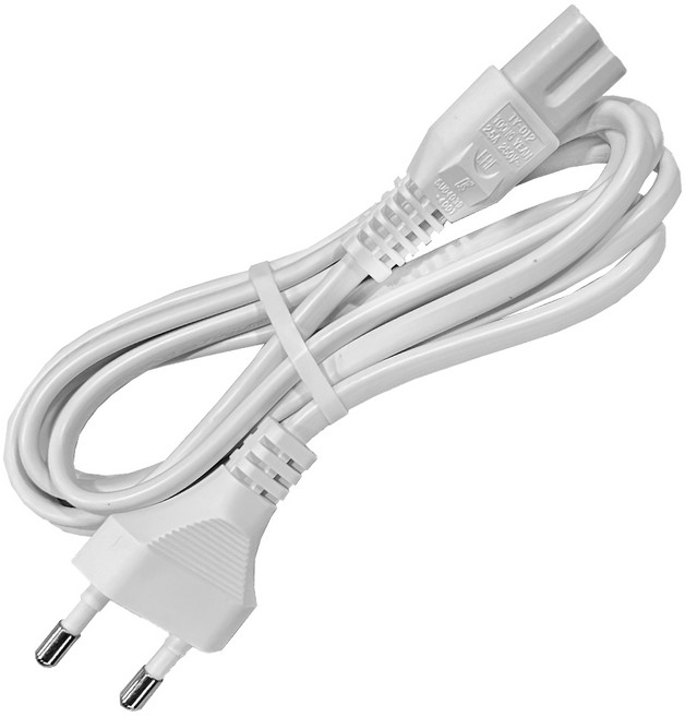 SPC09 8자코드 샤오미 선풍기 공기청정기 2구 전원케이블 AC 코드 1.5M 화이트, 1개