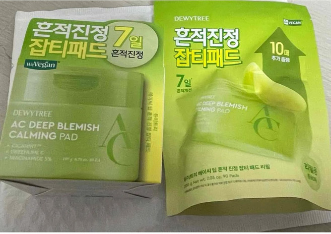 [본품+리필] 듀이트리 AC 딥 흔적 진정 잡티 토너 대용량 패드 수분 열감