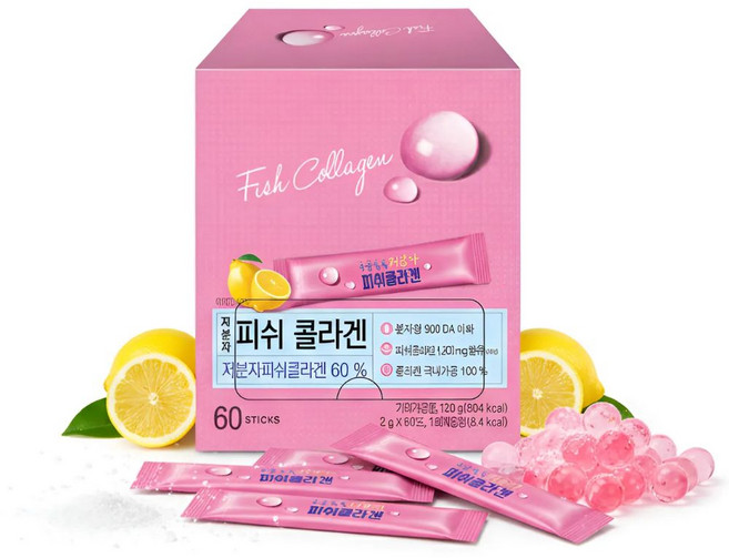다농원 저분자 피쉬 콜라겐 레몬맛(1200mg)60개입, 120g, 1개