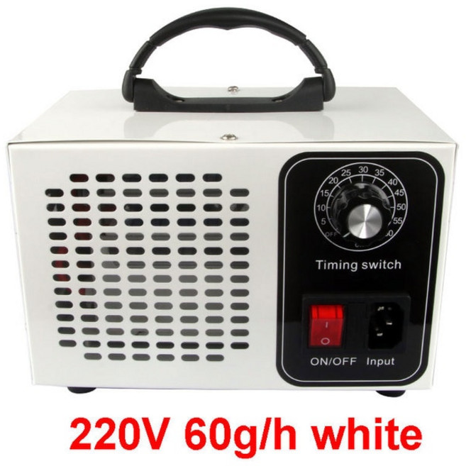 60 그램/시간 오존 발생기 기계 Ozono 청정기 클리너 소독 살균 냄새 제거 O3 220V, 05 220V 60g white
