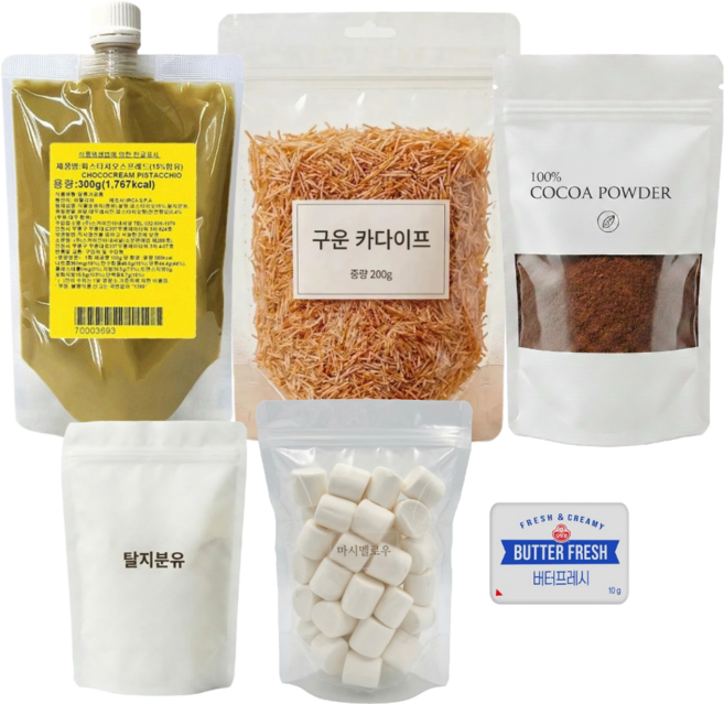 오브쿠킹 두바이쫀득쿠키 만들기 재료 대용량 30개 완성 풀패키지 키트, 1세트, 두쫀쿠 재료 세트