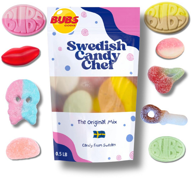스웨덴 젤리 캔디 스웨디시 믹스 버브스 버라이어티 팩 225g, 1개, 법스 믹스