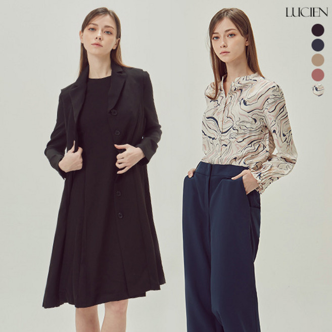 루시앙 루시앙 퍼펙트핏 베스트셋업 4종세트 (베스트+원피스+블라우스+벨트)