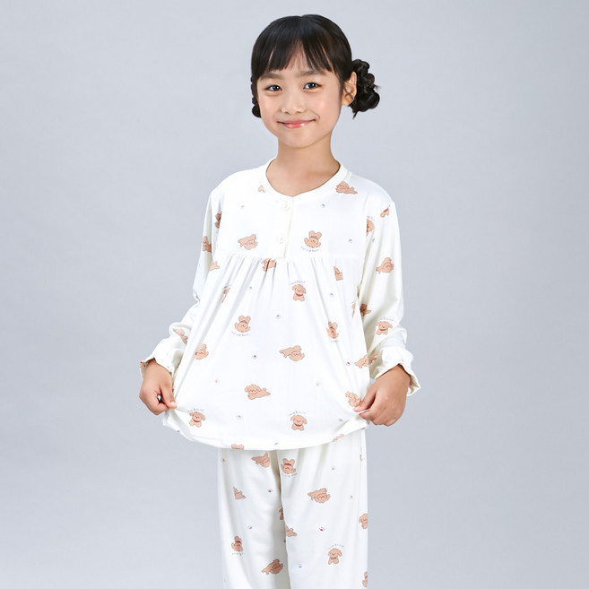 여아동 피치기모 스판 잠옷 상하세트 아동 주니어