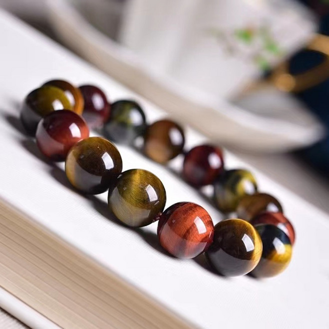 삼색 호안석 행운과 재물운을 담은 천연 원석으로 만든 재물운 행운 팔찌