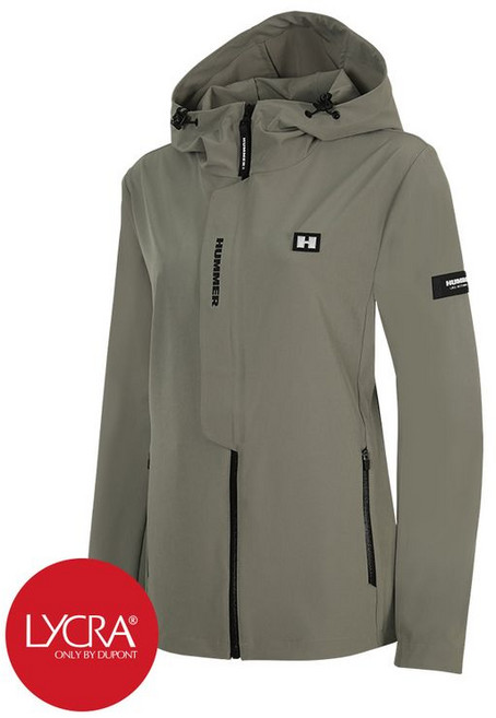 험머 여성 H3 스포츠 라이크라 링클프리 바람막이 후드자켓 라이트 카키