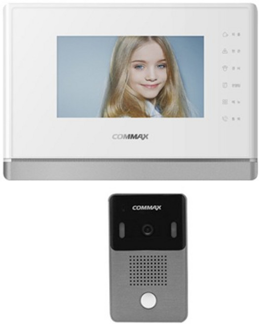 COMMAX 비디오폰 컬러LED 월패드 비디오폰 화이트 17.8cm CAV-70Y + 카메라 세트