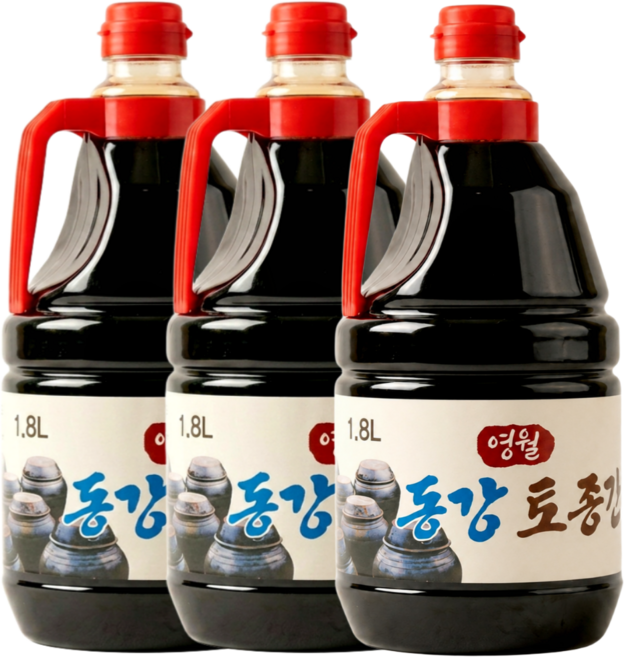 영월동강 토종 간장 1.8L 무방부제 시골 재래식 조선간장 국간장 집간장 대용량, 3개, 깊은맛
