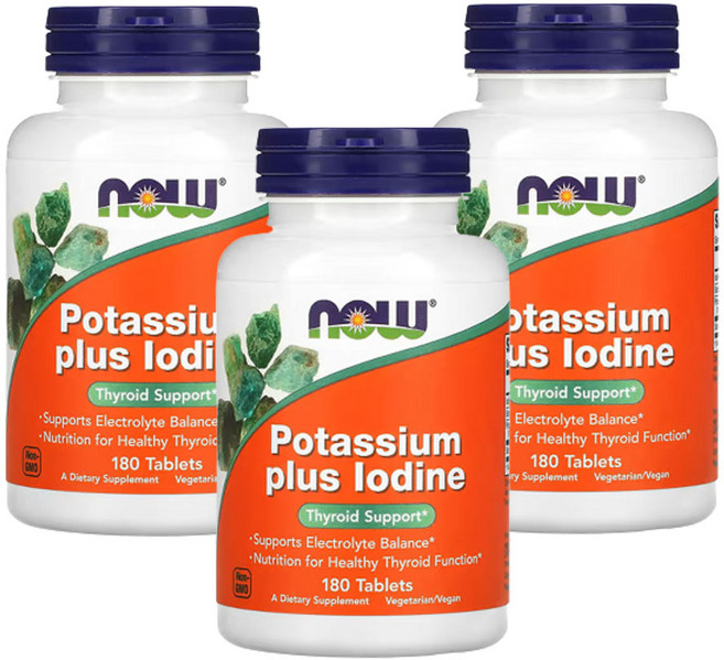 나우푸드 칼륨 플러스 요오드 180정, 3개