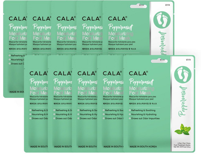 매직브라이트 촉촉한 발팩 겨울 보습 각질제거 풋팩 수분공급 양말 홈케어 풋마스크팩, 페퍼민트 발팩, 1개, 10매, 14g