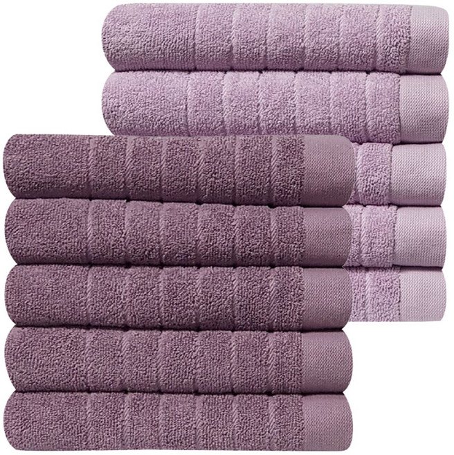 다주타올 30수 데일리 수건 105g, 딥퍼플+라일락퍼플, 10개