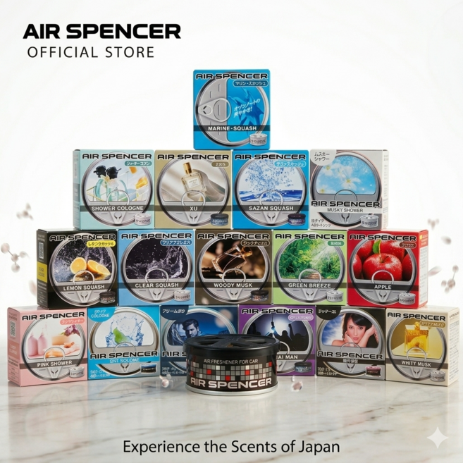 정식수입 영광사 에어스펜서 Air Spencer 고급 차량용 방향제 양면 사용 캔타입 실내 탈취용, 마린스쿼시(Marine squash), 1개