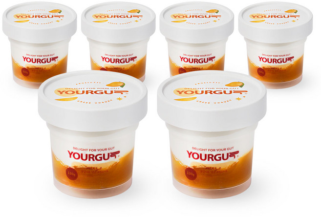유얼거트 국산 원유 망고 과일맛 그릭요거트 대용량 130g, 6개