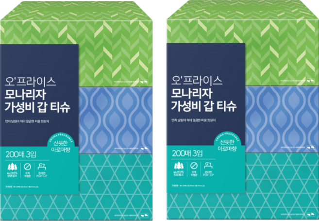 오프라이스 모나리자 가성비 갑티슈 2겹 200매, 6개