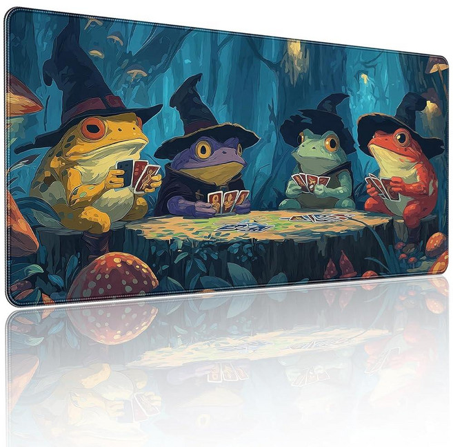 XXL 게이밍 마우스 패드 보라색 꽃무늬가 있는 고딕 레이븐 문 디자인 89.9 x 39.9cm35.4 x 15.7인치 미끄럼 방지 고무 베이스 방수 표면 가정 게임, 애니메이션 개구리 놀이 카드 디자인