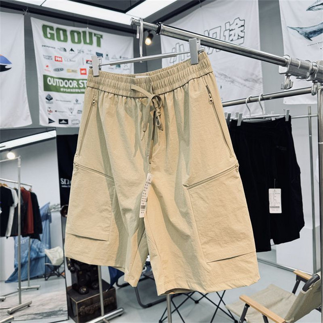 彈力尼龍防刮耐磨防潑水戶外登山徒步男士工裝機機能休閒短褲五分褲