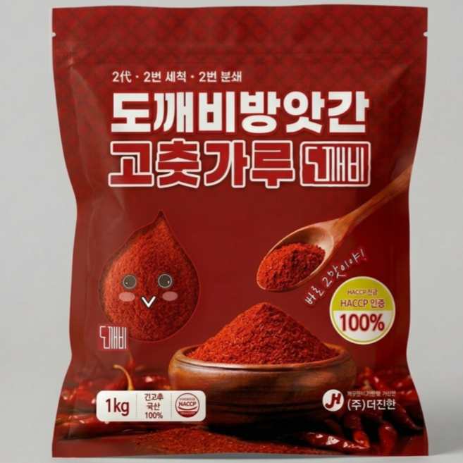 25년 햇고추 도깨비방앗간 국산 고춧가루 매운맛 장용, 1kg, 1개