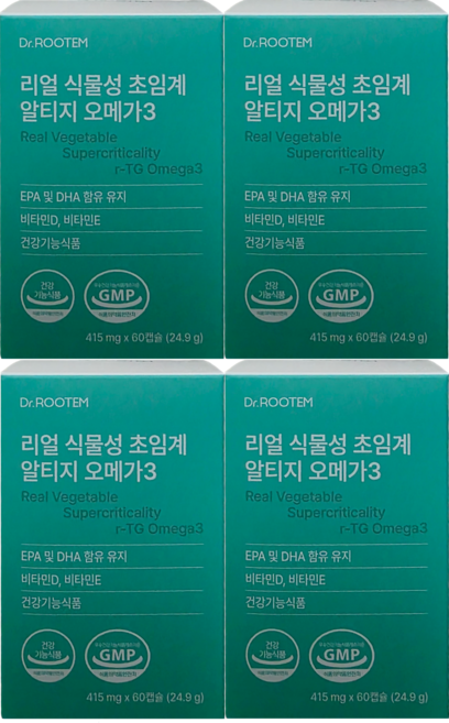 닥터루템 리얼 식물성 초임계 알티지 오메가3, 4박스, 30회분