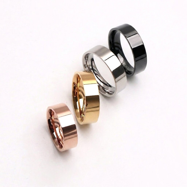 R0327 써지컬스틸 6mm 유광 무광 슬림 심플 민자 반지 우정 커플링