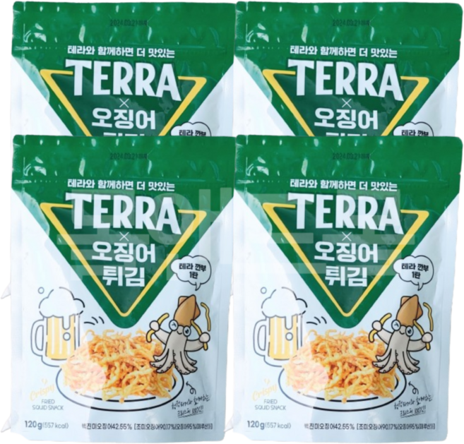 테라 맥주깐부 오징어 스낵 120g, 4개