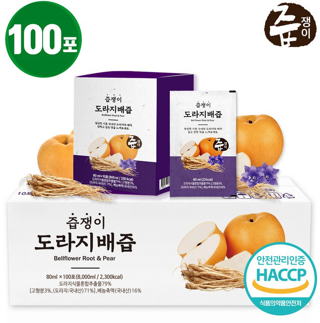 즙쟁이 도라지배즙 실속구성, 80ml, 1개