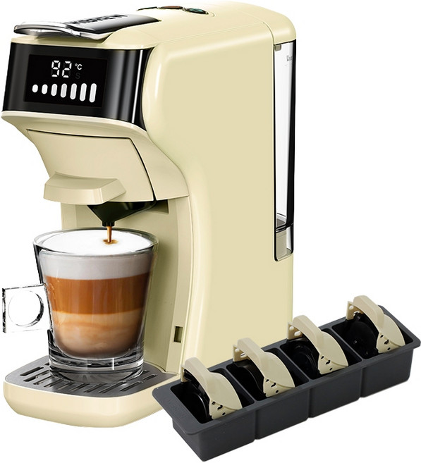 HiBREW 小醇萃 冷熱雙萃四合一膠囊咖啡機NK-514R (附收納盒) 震旦代理, 奶油白, 奶油白, NK-514R