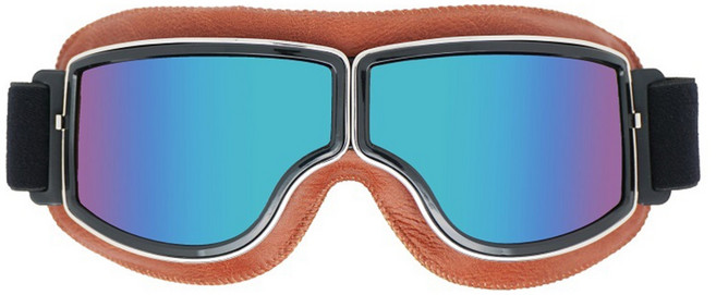 클래식 빈티지 바이크 용접 고글 방풍 안경, 미러무지개