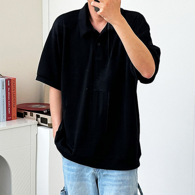 핏콕 남성용 PK 오버핏 반팔카라티 무지 기본 빅사이즈