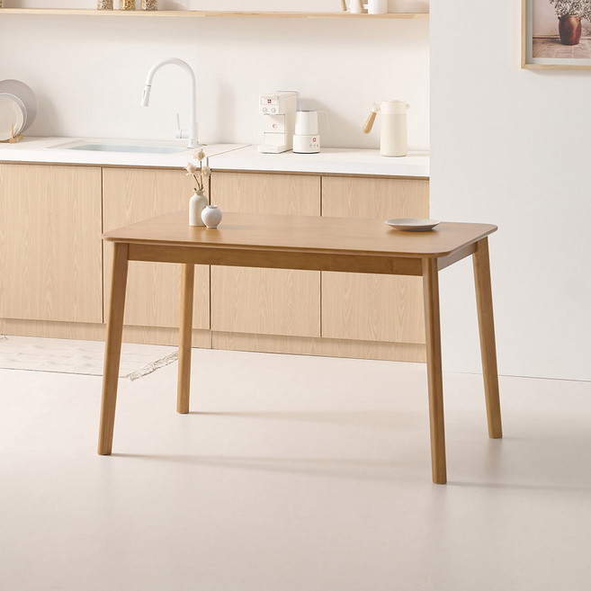 라로퍼니처 알토 1250 고무나무 원목 4인 회전의자 식탁 세트 4인용 테이블, 테이블_단품