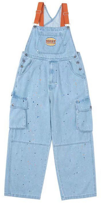 남성 멜빵 팬츠 캐주얼 봄 가을 민소매 점프슈트 루즈핏 데일리 남자 일자 데님 바지 JZLYQ