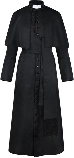 목사 코스튬 할로윈 신부 중세 코스프레의상 세트 십자가목걸이포함