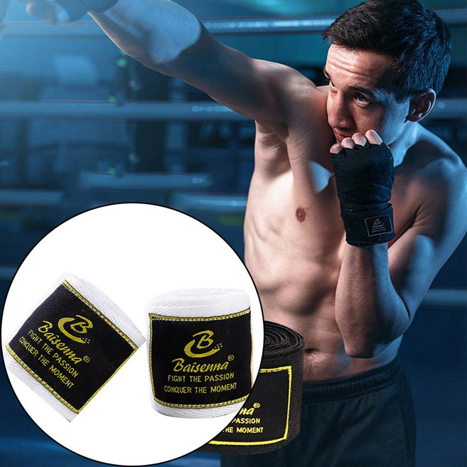 복싱 스트랩 핸드랩 한쌍 2.5m 3m 5m 핸드 밴디지 권투 연습 장비 붕대 감는 법, 화이트, 1개
