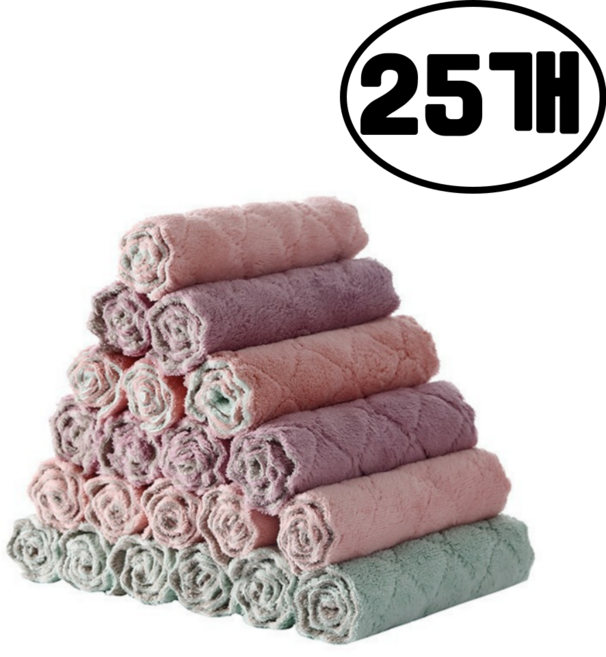 유피해피 빨아쓰는 극세사 행주 랜덤발송, 25개