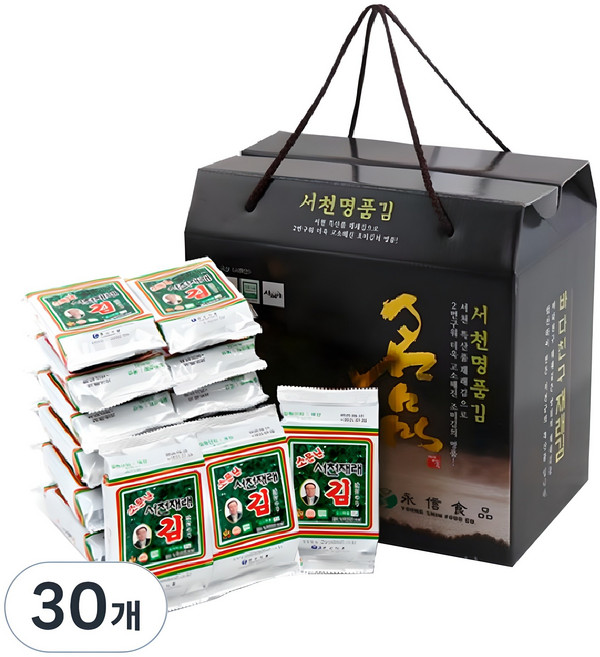 바다친구 서천 명품김 도시락김, 4g, 30개