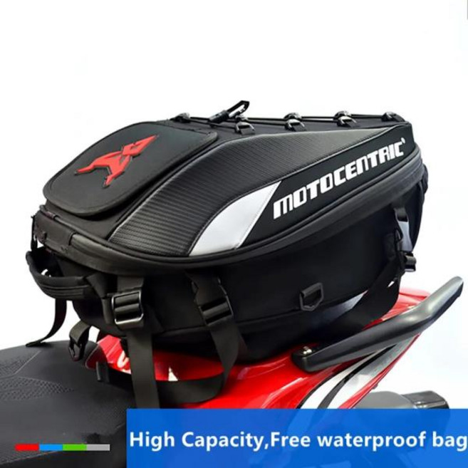 오토바이리어백 호환 MOTOCENTRIC 방수 대용량 오토바이 뒷좌석 가방 테일 백 다기능 헬멧 모토크로스 배낭, 01 Blue