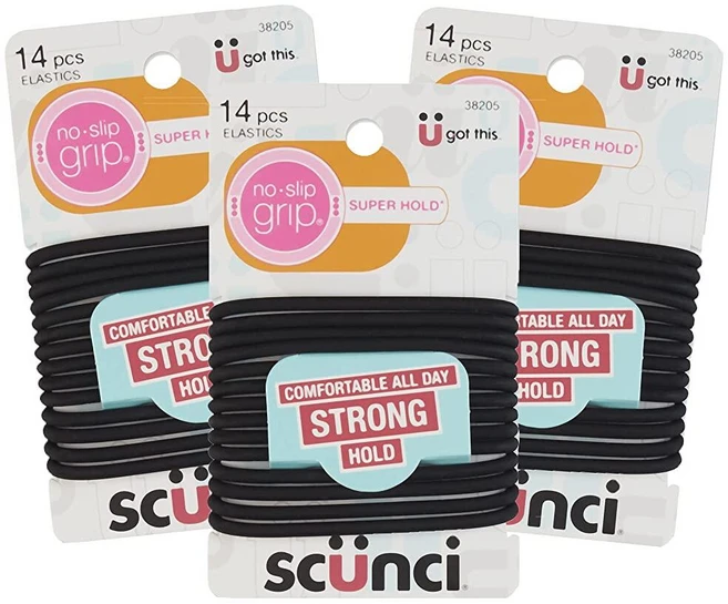 Scunci 블랙 젤 엘라스틱 머리끈 14개 3세트 - 쿠팡