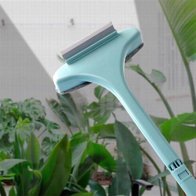 투데이리빙 2p 세트 창문 방충망 스퀴지 청소솔 방충 먼지 제거 청소 브러쉬 유리 닦이 도구 욕실 화장실 청소용 유리창 스크래퍼, R98619L(블루, 2개