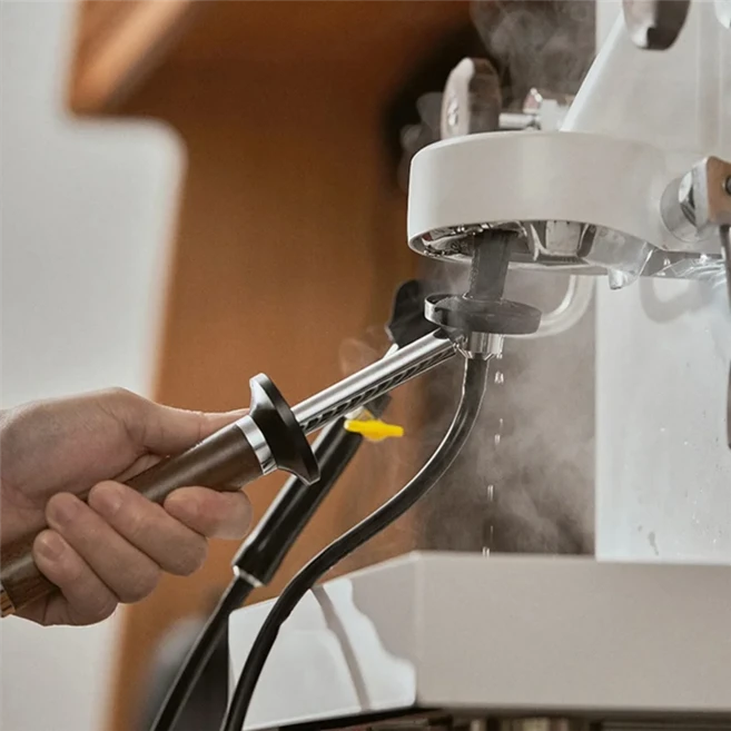 단단한 나무 손잡이가 있는 커피 머신용 ABKW 스팀 청소 브러시 카페 가정용 고압 세척 도구, As Shown