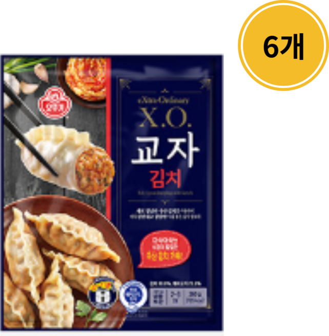[오뚜기] XO만두 총 6봉/새우+교자+교자김치, 6개, 360g