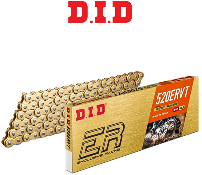 D.I.D 체인 520ERVT-G&G (500cc급) 골드 오토바이 체인, 1개