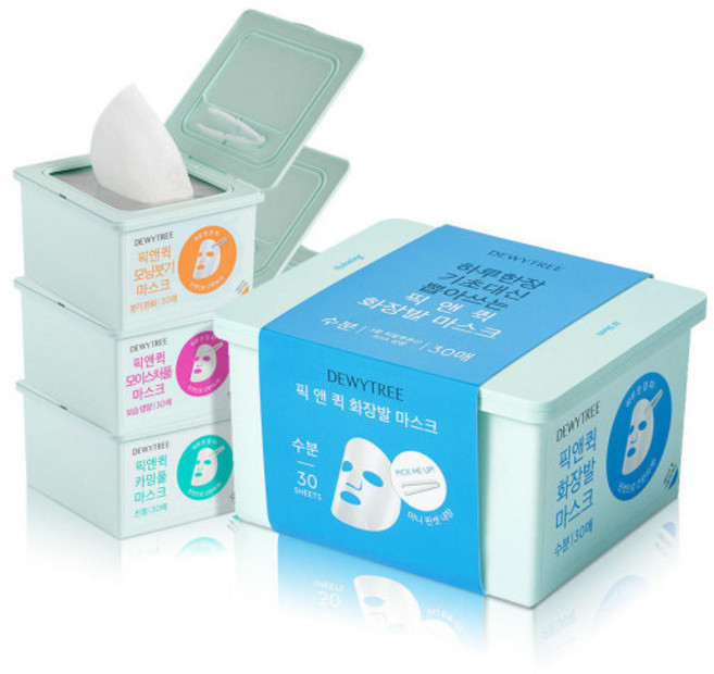 [듀이트리] 픽앤퀵 뽑아쓰는 마스크팩 30매입 4종 2개, 상세 설명 참조, 선택:{AA4} 모닝붓기 2개