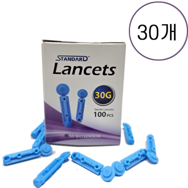 에스디바이오센서 스탠다드 란셋 채혈침 30G, 100개입, 30개