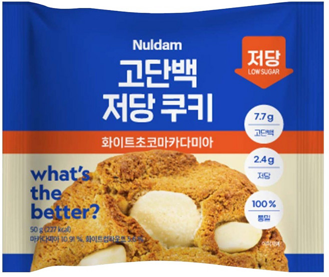 널담 고단백 저당 쿠키 화이트초코마카다미아, 4개, 50g