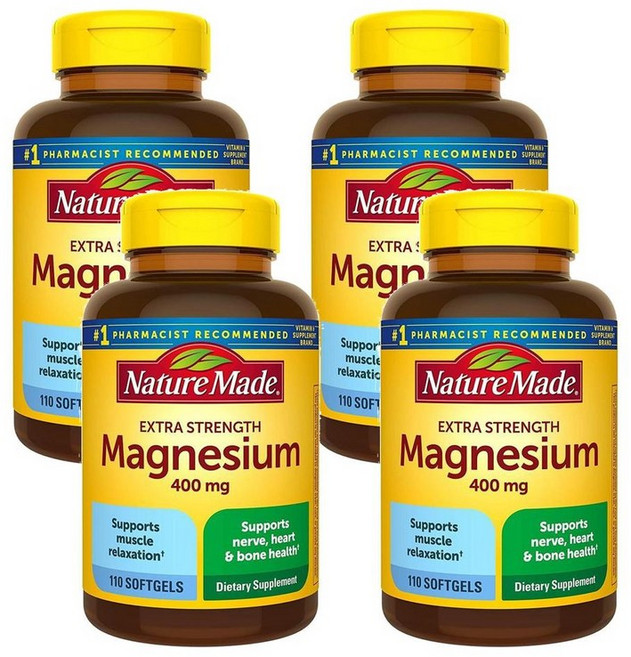 Nature Made 네이처메이드 마그네슘 400mg 소프트젤 110정, 4개