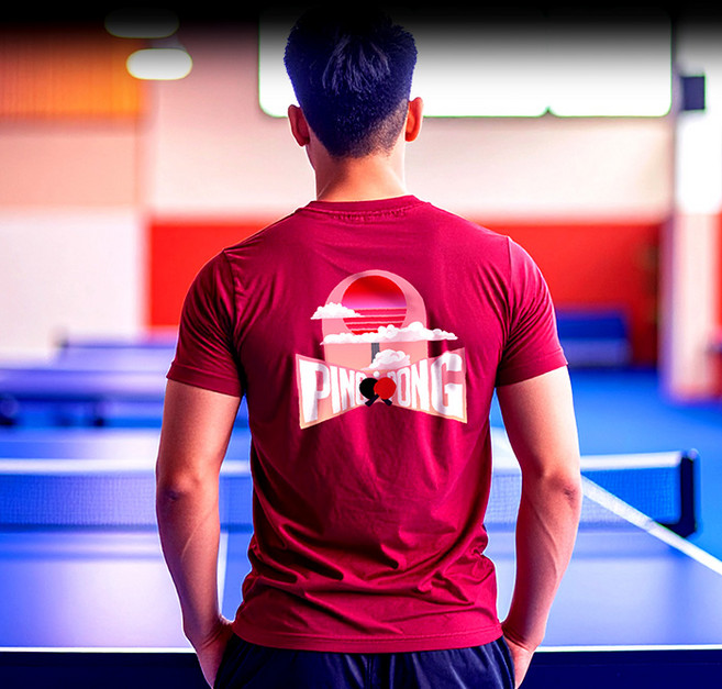 닥터노이바우어 - 드라이 라운드 티셔츠 DTRUS-26014 남녀공용 탁구 반팔티 버건디