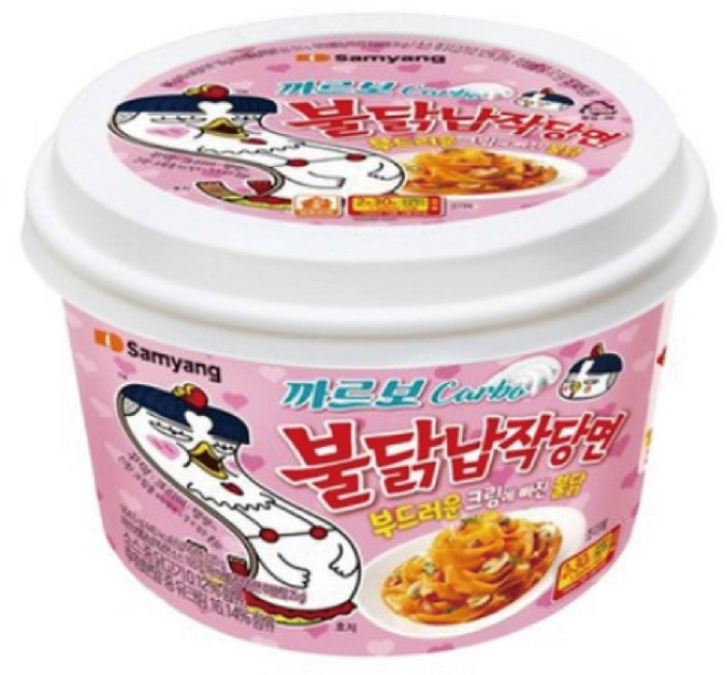 불닭 납작당면 까르보 164.5g, 5개