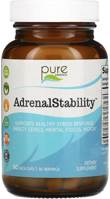 퓨어 에센스 Adrenal Stability 아드레날 스테빌러티 베지캡슐60정, 1개, 60정 - 쿠팡